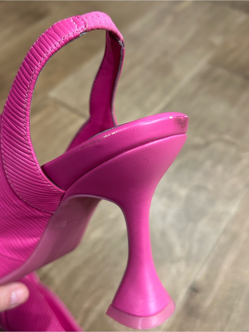 Vionic Hot Pink Slingback ribbed Pointed-Toe Heels 7 - Picture 6 of 13